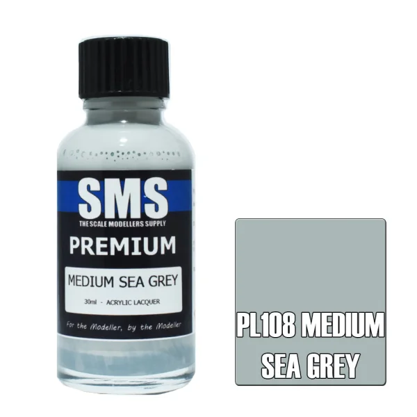 The Scale Modellers Supply (SMS) Premium MEDIUM SEA GREY 30ml - Paints