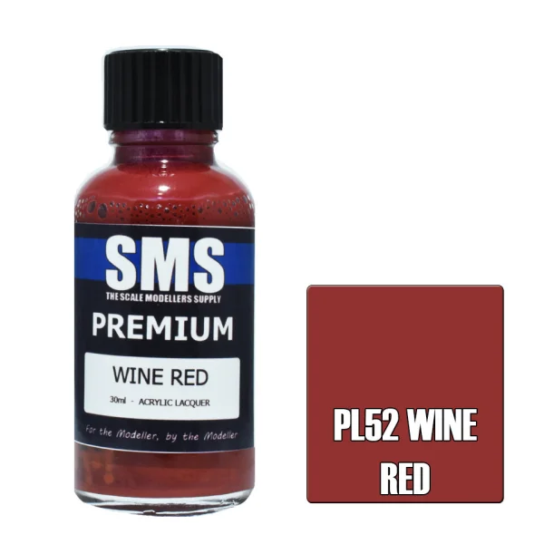 The Scale Modellers Supply (SMS) Premium WINE RED RAL3005 30ml - Paints