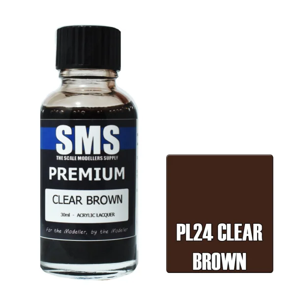 The Scale Modellers Supply (SMS) Premium CLEAR BROWN 30ml - Paints