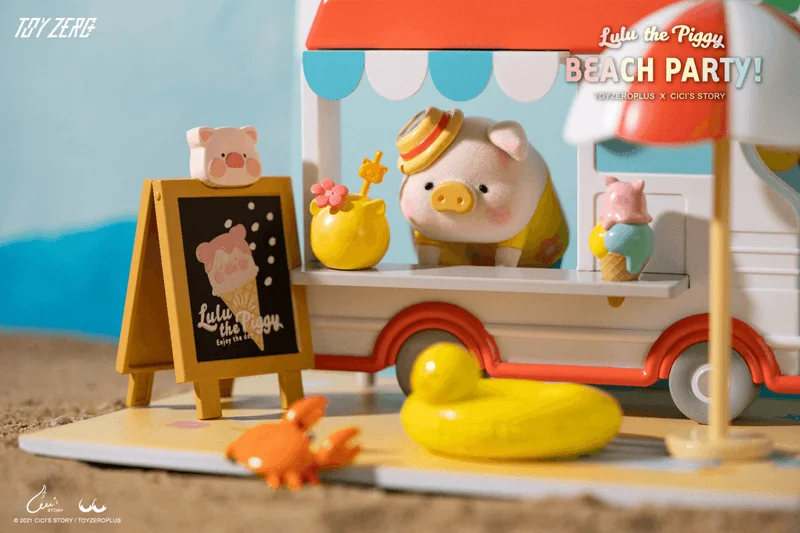 TOYZEROPLUS LuLu the Piggy - Beach Party Ice Cream Van Box Set - LuLu The Piggy