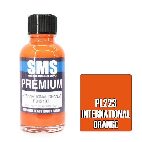 The Scale Modellers Supply (SMS) Premium INTERNATIONAL ORANGE FS12197 30ml - Paints