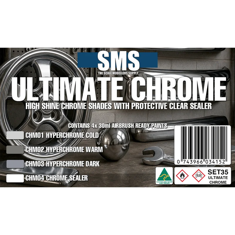 The Scale Modellers Supply (SMS) ULTIMATE CHROME Colour Set - Paints