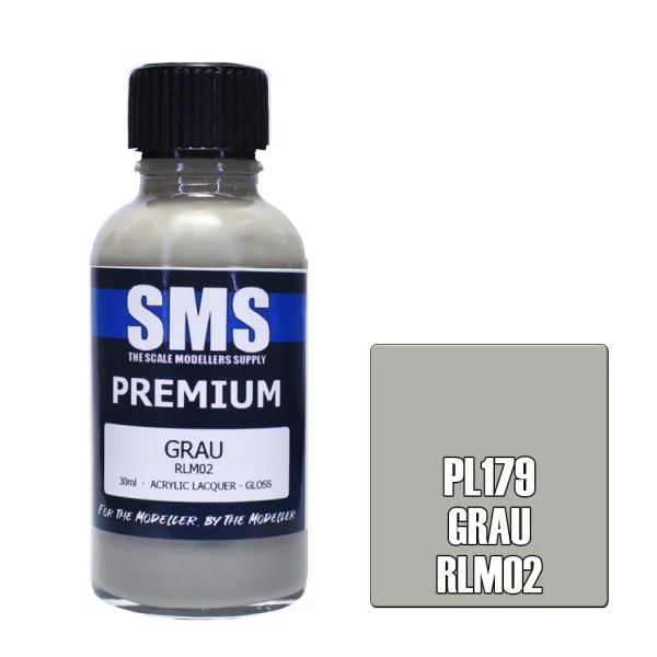 The Scale Modellers Supply (SMS) Premium GRAU RLM02 30ml - Paints