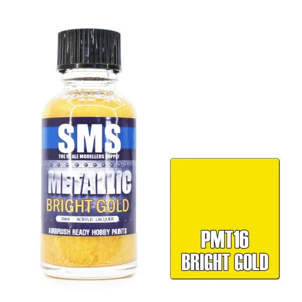 The Scale Modellers Supply (SMS) Metallic BRIGHT GOLD 30ml - Paints