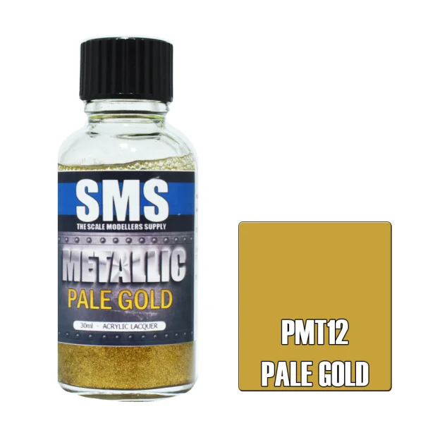 The Scale Modellers Supply (SMS) Metallic PALE GOLD 30ml - Paints