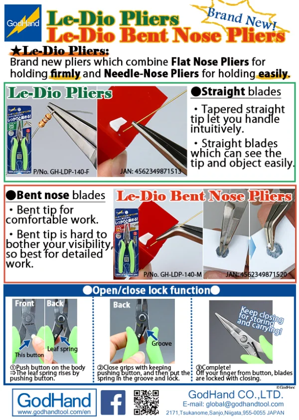 GodHand - Le-Dio Bent Nose Pliers
