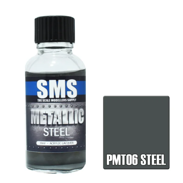 The Scale Modellers Supply (SMS) Metallic STEEL 30ml - Paints