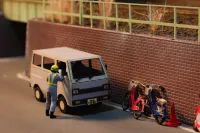 PLUM PMOA 1/80 Scale Paper kit Town Corner Accessory Series kei van(white/blue/silver) - Scale Kits - photo 8