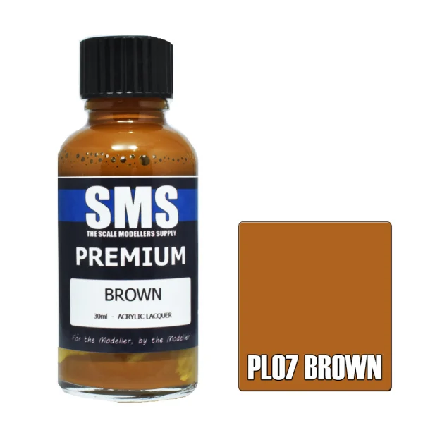 The Scale Modellers Supply (SMS) Premium BROWN 30ml - Paints