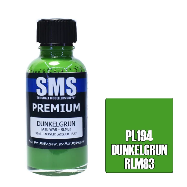 The Scale Modellers Supply (SMS) Premium DUNKELGRUN RLM83 LATE WAR 30ml - Paints