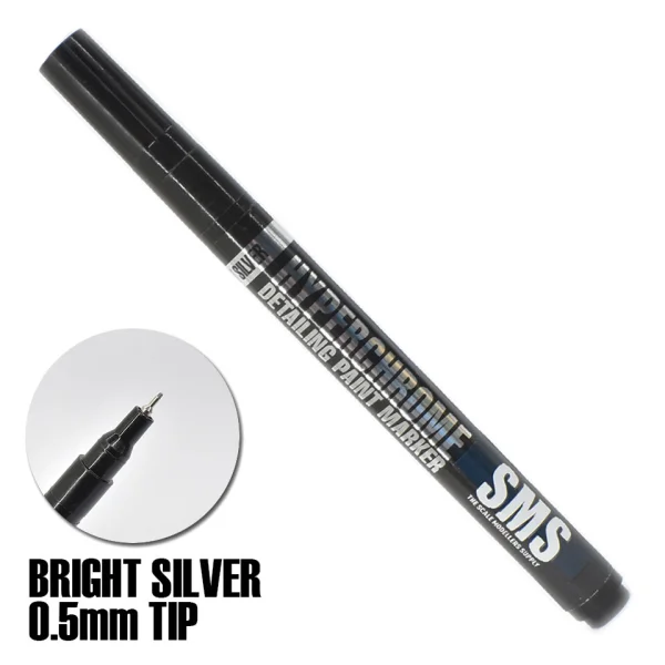 The Scale Modellers Supply (SMS) HYPERCHROME MARKER (BRIGHT SILVER) 0.5mm - Brushes & Markers