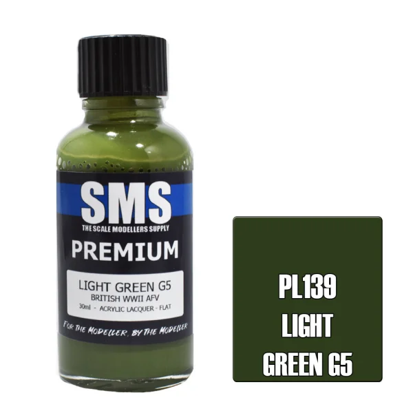 The Scale Modellers Supply (SMS) Premium LIGHT GREEN G5 30ml - Paints