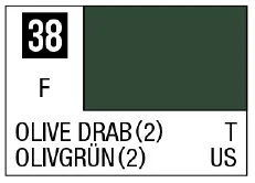 GSI Creos Mr Color Spray - S38 Olive Drab 2 (Flat/Tank) - Paints