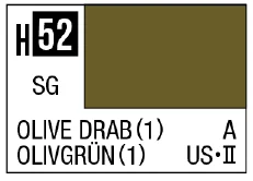 AQUEOUS HOBBY COLOR - H52 SEMI-GLOSS OLIVE DRAB(1) (USAF/ARMY AIRCRAFT)