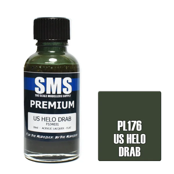 The Scale Modellers Supply (SMS) Premium US HELO DRAB FS34031 30ml - Paints