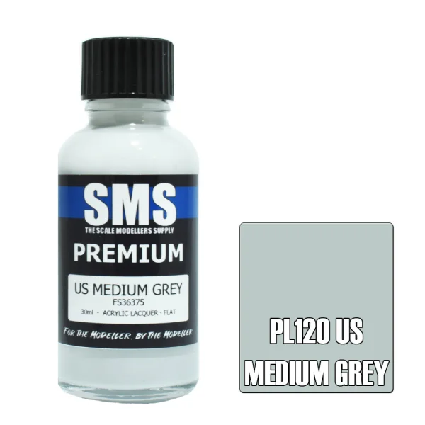 The Scale Modellers Supply (SMS) Premium US MEDIUM GREY FS36375 30ml - Paints
