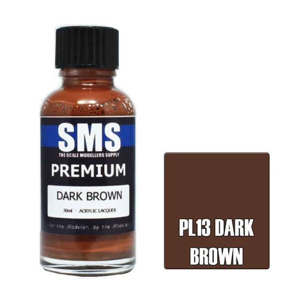 The Scale Modellers Supply (SMS) Premium DARK BROWN 30ml - Paints
