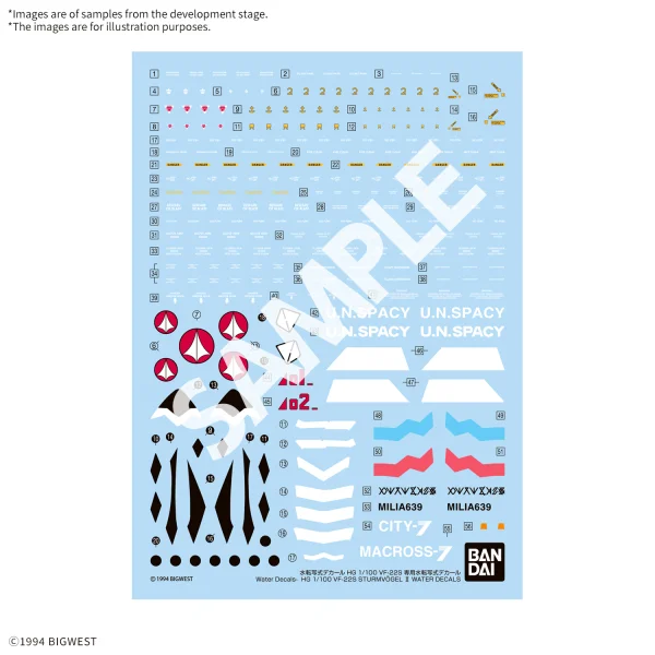 HG 1/100 VF-22S STURMVOGEL Ⅱ WATER DECALS