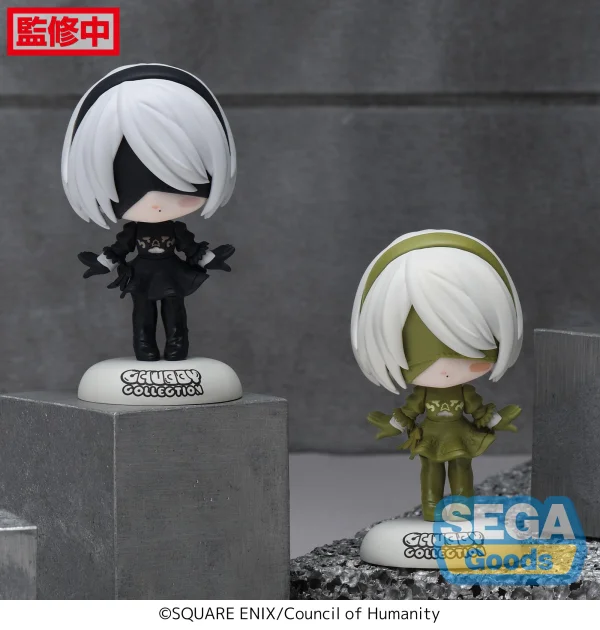 SEGA CHUBBY COLLECTION TV Anime "NieR:Automata Ver1.1a" Petit Figure "2B" (EX) [Pack of 1 Normal, 1 Sephia] - NieR:Automata