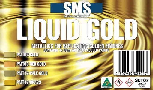 The Scale Modellers Supply (SMS) LIQUID GOLD Colour Set - Paints