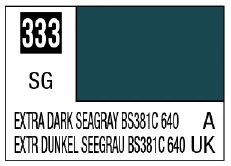 GSI Creos Mr. Color 333 - Extra Dark Seagray BS381C 640 (Semi-Gloss/Aircraft) - Paints