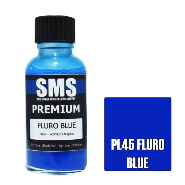 The Scale Modellers Supply (SMS) Premium FLURO BLUE 30ml - Paints
