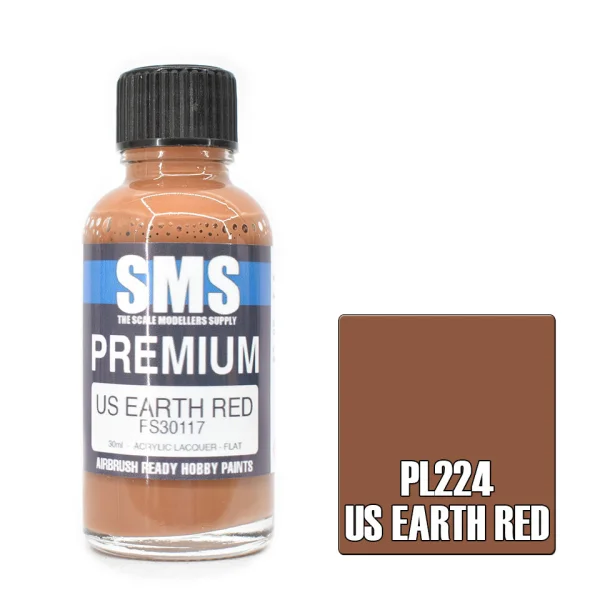 The Scale Modellers Supply (SMS) Premium US EARTH RED FS30117 30ml - Paints