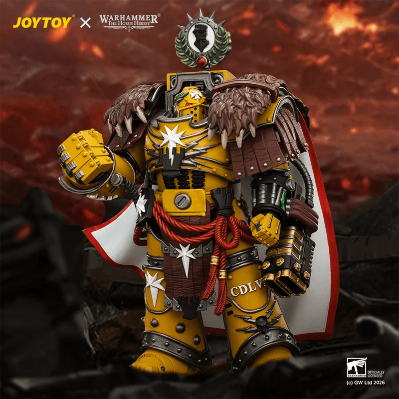 Imperial Fists Lord Castellan Evander Garrius, The Tyrant of Cthonia with the Subjugator and Incineratus