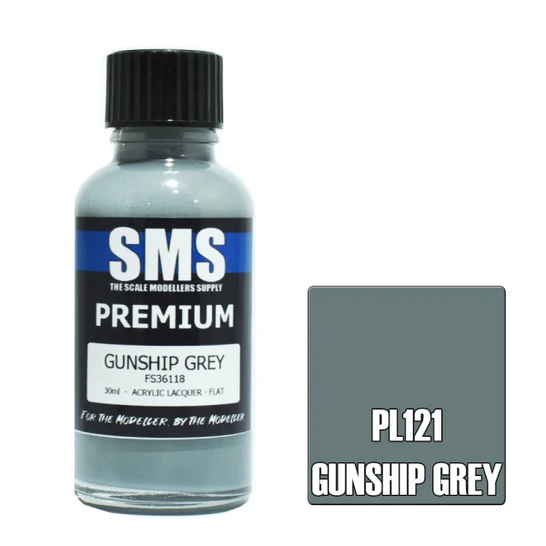 The Scale Modellers Supply (SMS) Premium GUNSHIP GREY FS36118 30ml - Paints