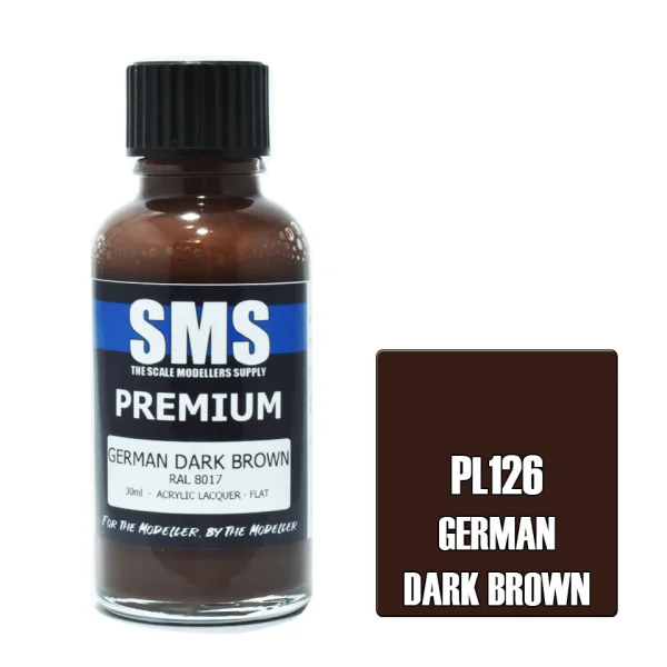 The Scale Modellers Supply (SMS) Premium GERMAN DARK BROWN RAL8017 30ml - Paints