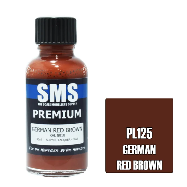 The Scale Modellers Supply (SMS) Premium GERMAN RED BROWN RAL8010 30ml - Paints