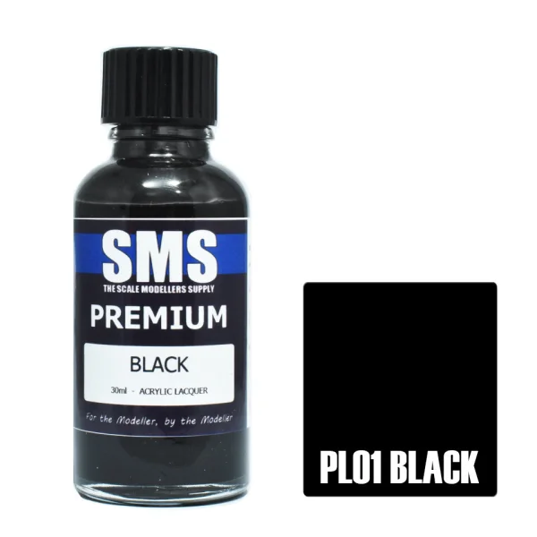 The Scale Modellers Supply (SMS) Premium BLACK 30ml - Paints