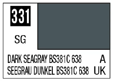 GSI Creos Mr. Color 331 - Dark Seagray BS381C 638 (Semi-Gloss/Aircraft) - Paints