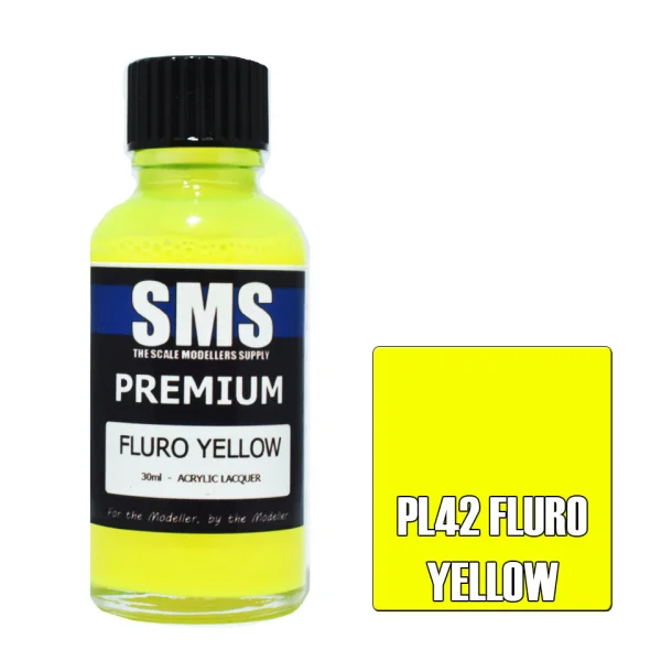 The Scale Modellers Supply (SMS) Premium FLURO YELLOW 30ml - Paints