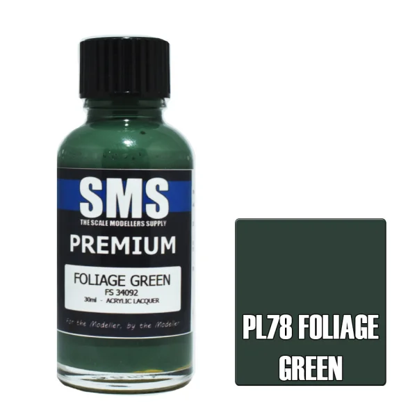 The Scale Modellers Supply (SMS) Premium FOLIAGE GREEN FS34092 30ml - Paints