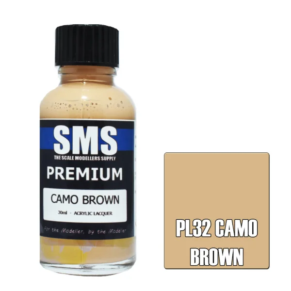 The Scale Modellers Supply (SMS) Premium CAMO BROWN FS30219 30ml - Paints