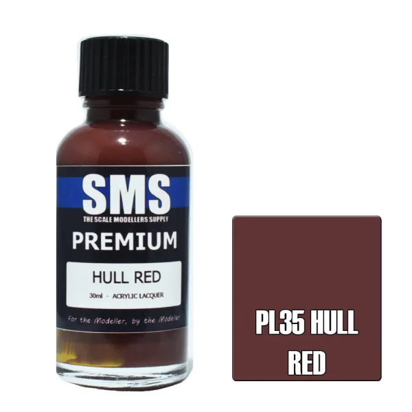 The Scale Modellers Supply (SMS) Premium HULL RED FS30075 30ml - Paints