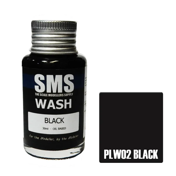 The Scale Modellers Supply (SMS) Wash BLACK 30ml - Paints