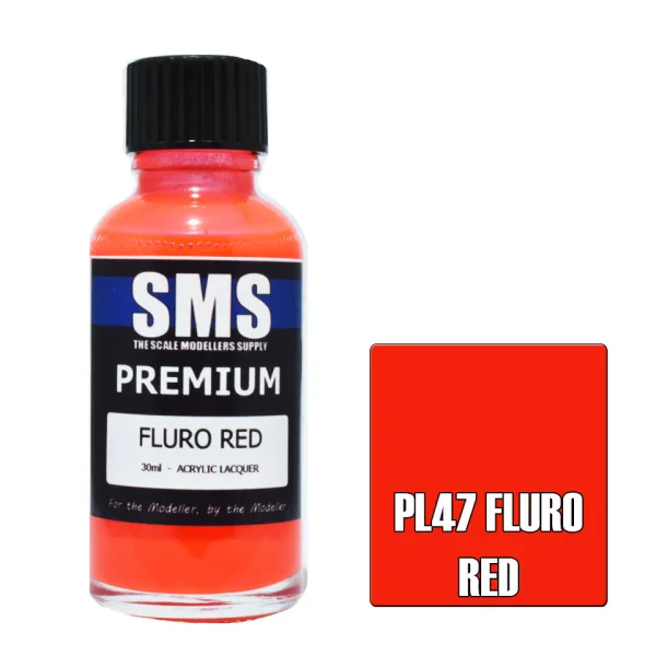 The Scale Modellers Supply (SMS) Premium FLURO RED 30ml - Paints