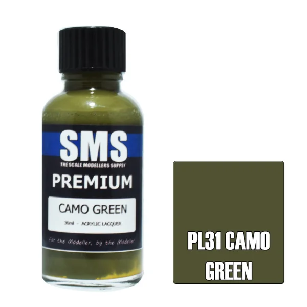 The Scale Modellers Supply (SMS) Premium CAMO GREEN FS34088 30ml - Paints