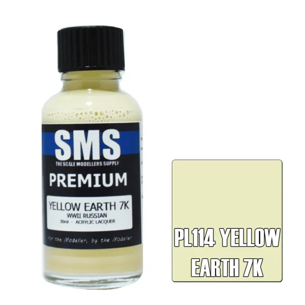 The Scale Modellers Supply (SMS) Premium YELLOW EARTH 7K 30ml - Paints
