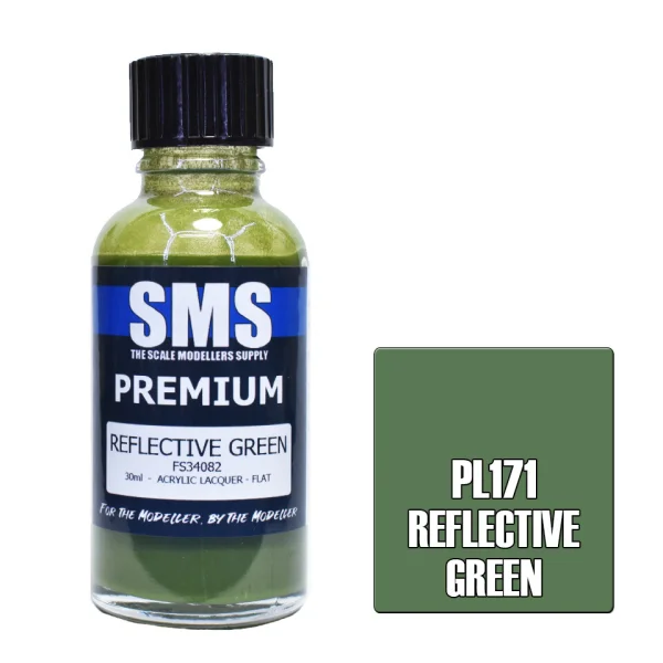 The Scale Modellers Supply (SMS) Premium REFLECTIVE GREEN FS34082 30ml - Paints
