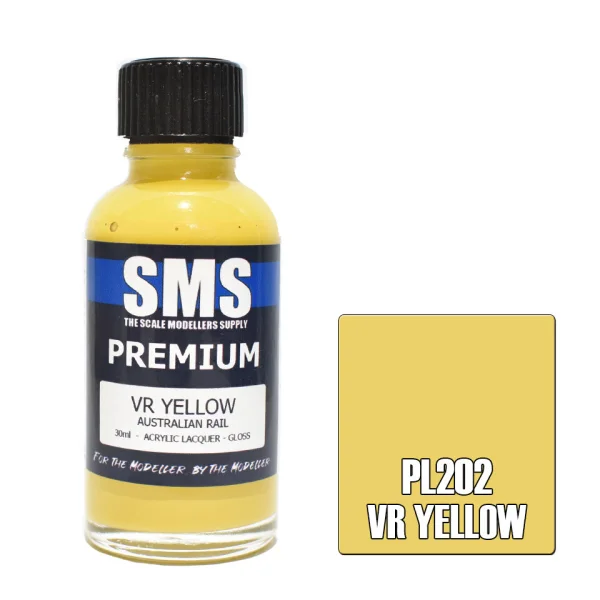 The Scale Modellers Supply (SMS) Premium VR YELLOW (AUSTRALIAN RAIL) 30ml - Paints