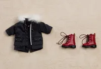 GOOD SMILE COMPANY Nendoroid Doll Warm Clothing Set: Boots &amp; Mod Coat (Black) - Figure Accessories - photo 3