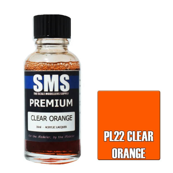The Scale Modellers Supply (SMS) Premium CLEAR ORANGE 30ml - Paints