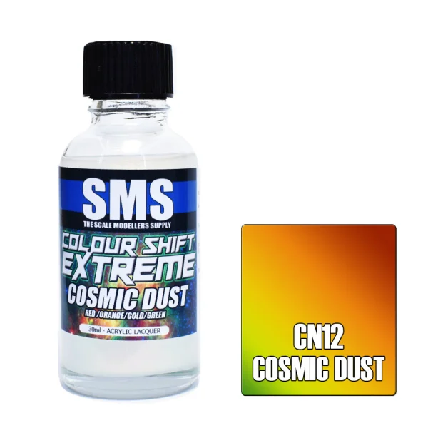 The Scale Modellers Supply (SMS) Colour Shift Extreme COSMIC DUST (RED/ORANGE/GOLD/GREEN) 30ml - Paints