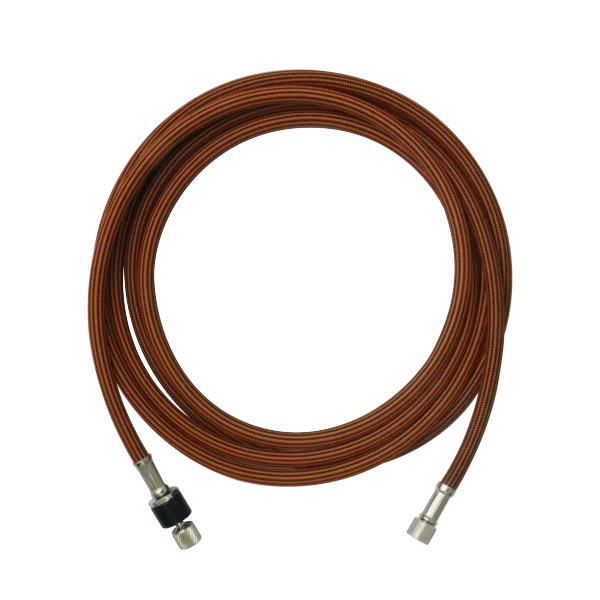2.5M BLACK & ORANGE BRAIDED HOSE 1/8”PS x 1/8”PS WITH SWIVEL JOINT