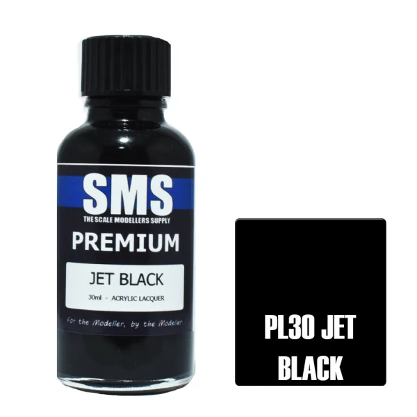 The Scale Modellers Supply (SMS) Premium JET BLACK 30ml - Paints