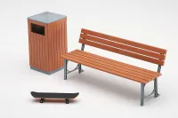 Hasegawa [FA10] 1:12 PARK BENCH & TRASH CAN - Scale Kits - photo 2