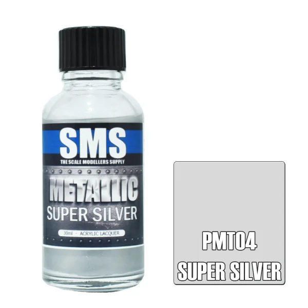 The Scale Modellers Supply (SMS) Metallic SUPER SILVER 30ml - Paints